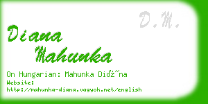 diana mahunka business card